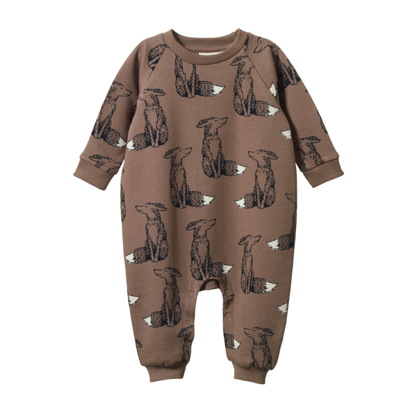 Nature Baby - Long Sleeve Juno Romper - FOXY CUB PRINT