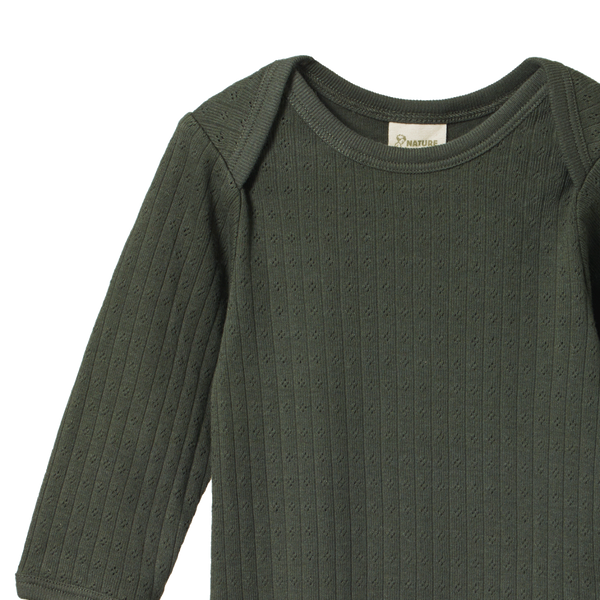 Nature Baby -  L/S BODYSUIT POINTELLE - THYME