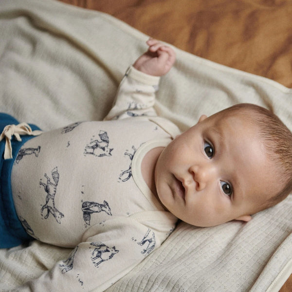 Nature Baby -  COTTON Long Sleeve Bodysuit - FOXY PRINT