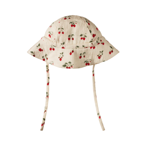 Nature Baby -  MUSLIN SUNHAT - STRAWBERRY BLUSH PRINT
