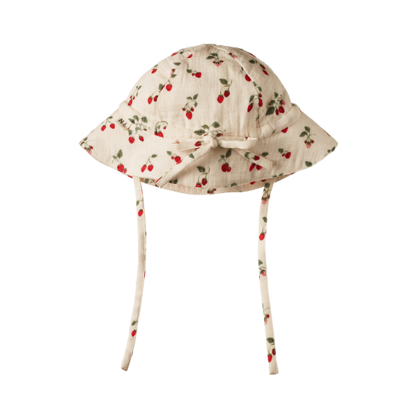 Nature Baby -  MUSLIN SUNHAT - STRAWBERRY BLUSH PRINT