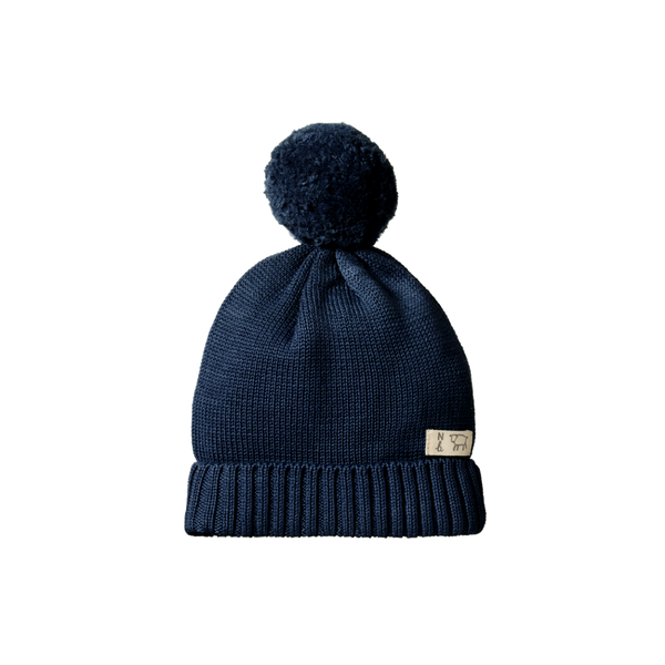 Nature Baby -   ALPINE POM POM BEANIE - NAVY