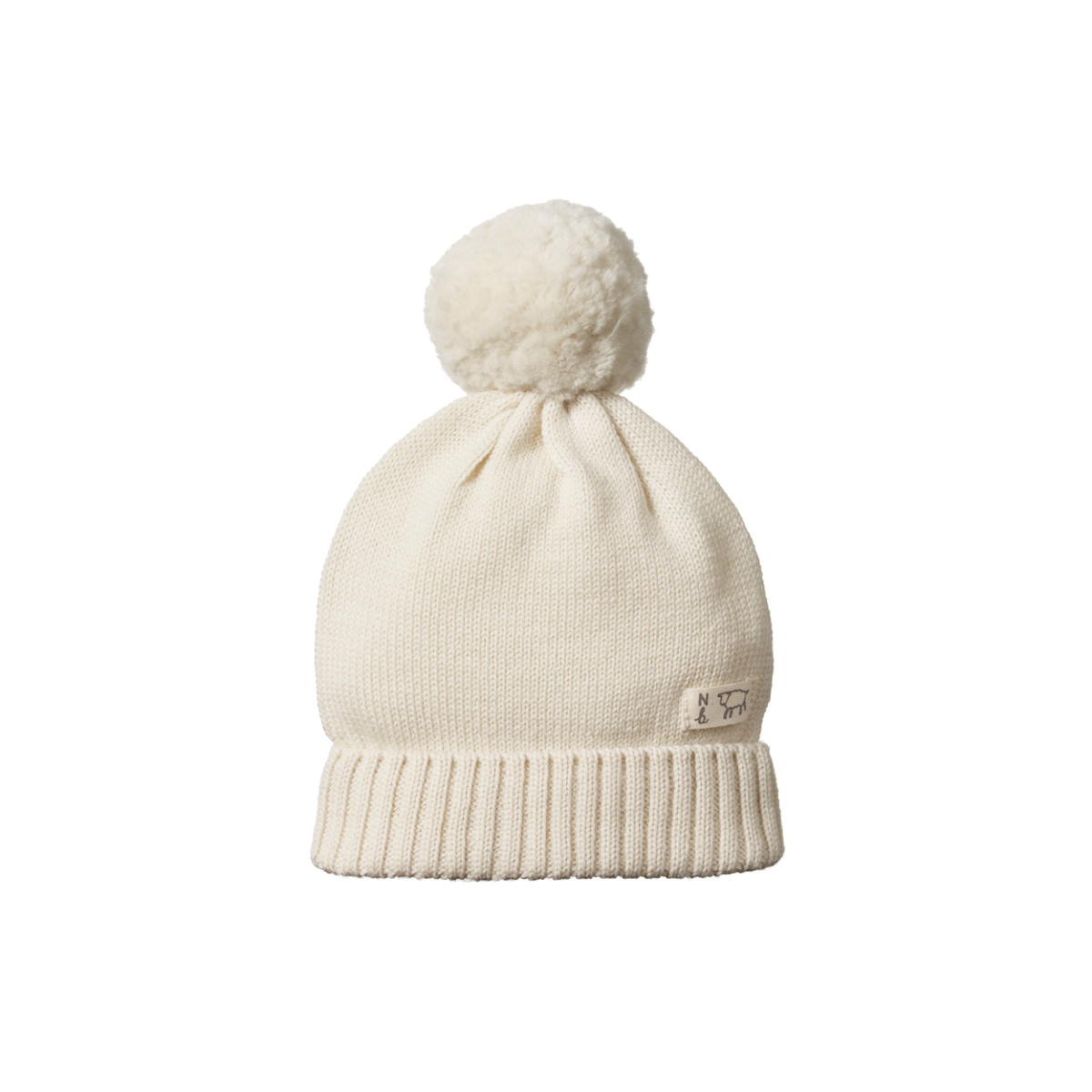Nature Baby -   ALPINE POM POM BEANIE - NATURAL