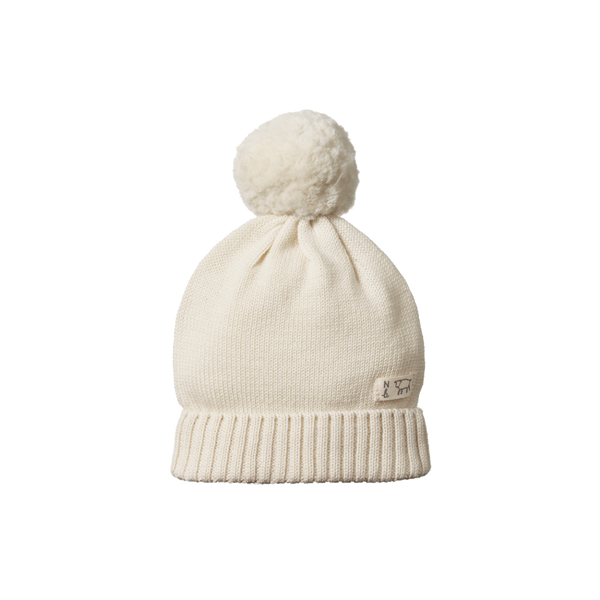 Nature Baby -   ALPINE POM POM BEANIE - NATURAL