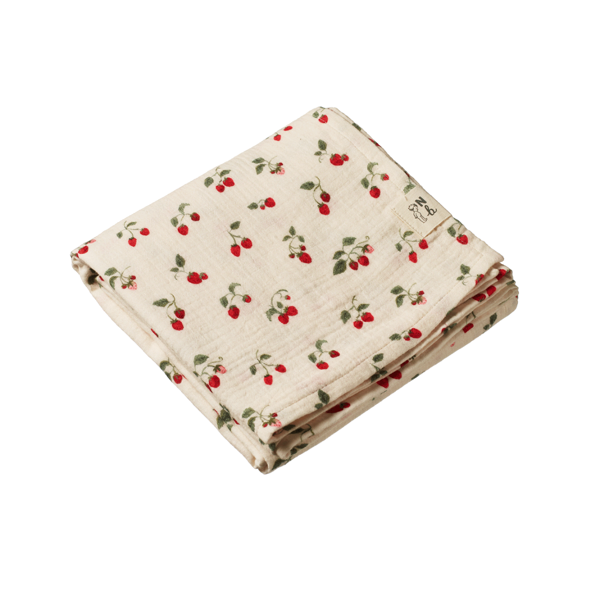 Nature Baby -Muslin Wrap - STRAWBERRY BLUSH PRINT