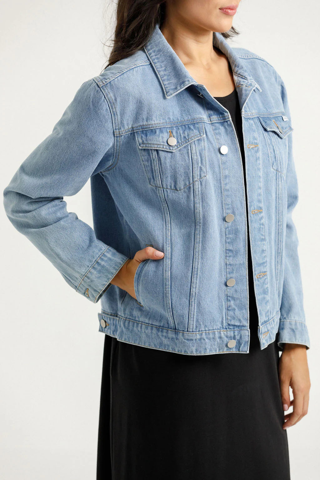 Homelee - OLLY Denim Jacket - STONEWASH DENIM