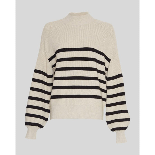 MSCH - MAURA RACHELLE PULLOVER - OAT MEL/BLACK STRIPE