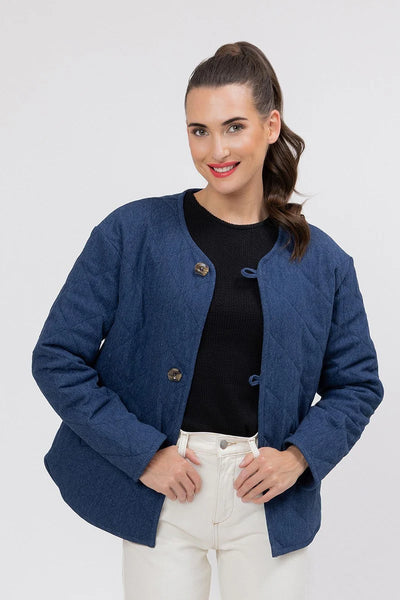LEILA + LUCA - TIED UP JACKET - DENIM QUILT