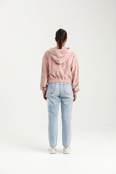ROSE ROAD -EMERY HOODIE - ROSE VELOUR