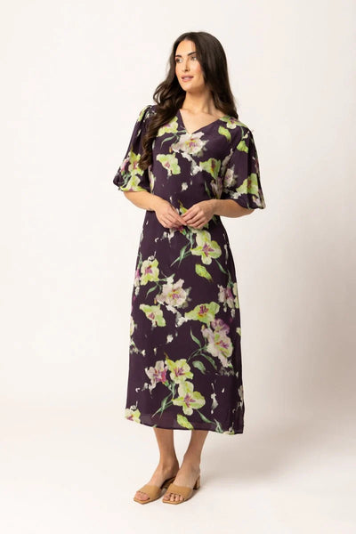 SEEKING LOLA - SANTORINI DRESS - MERLOT BLOOM