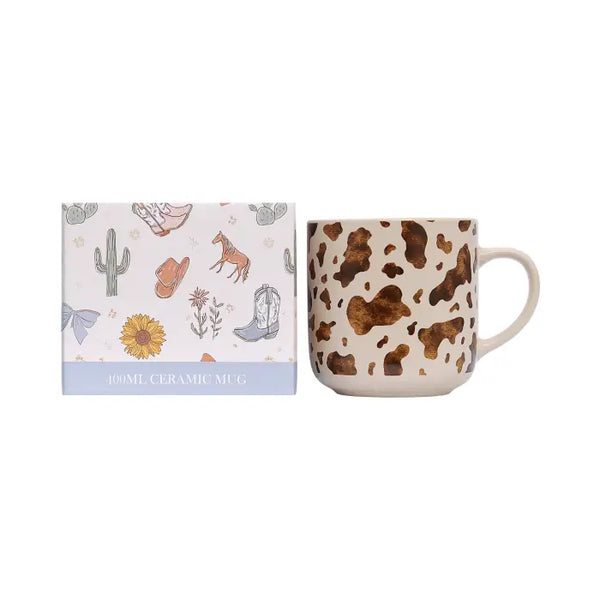 SPLOSH - SADDLE & BLOOM - COW MUG