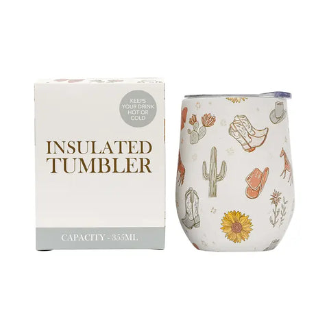 SPLOSH - SADDLE & BLOOM - INSULATED WINE TUMBLER