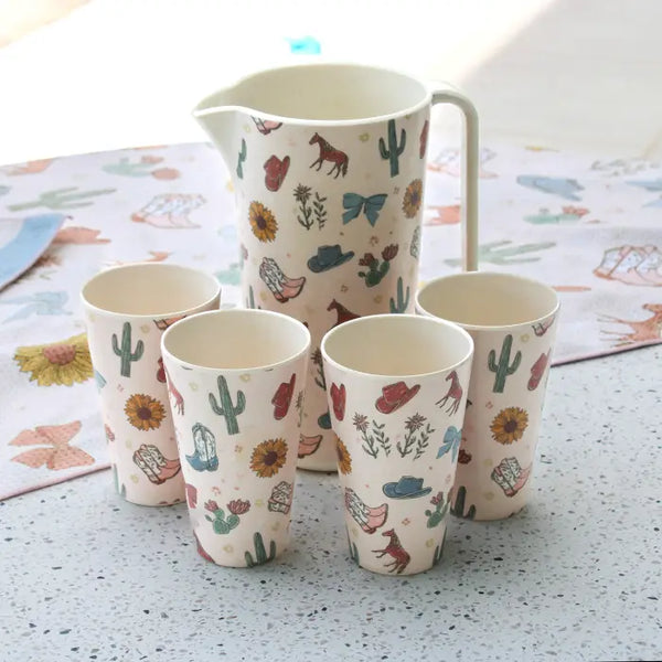 SPLOSH - SADDLE & BLOOM - MELAMINE CUP & JUG SET