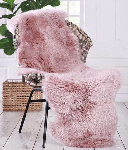 MM Linen - NZ Wool Sheepskin Rug - Double Blush