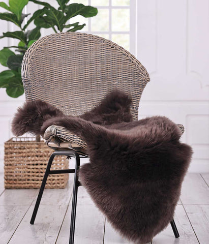 MM Linen - NZ Wool Sheepskin Rug - Single Chocolate