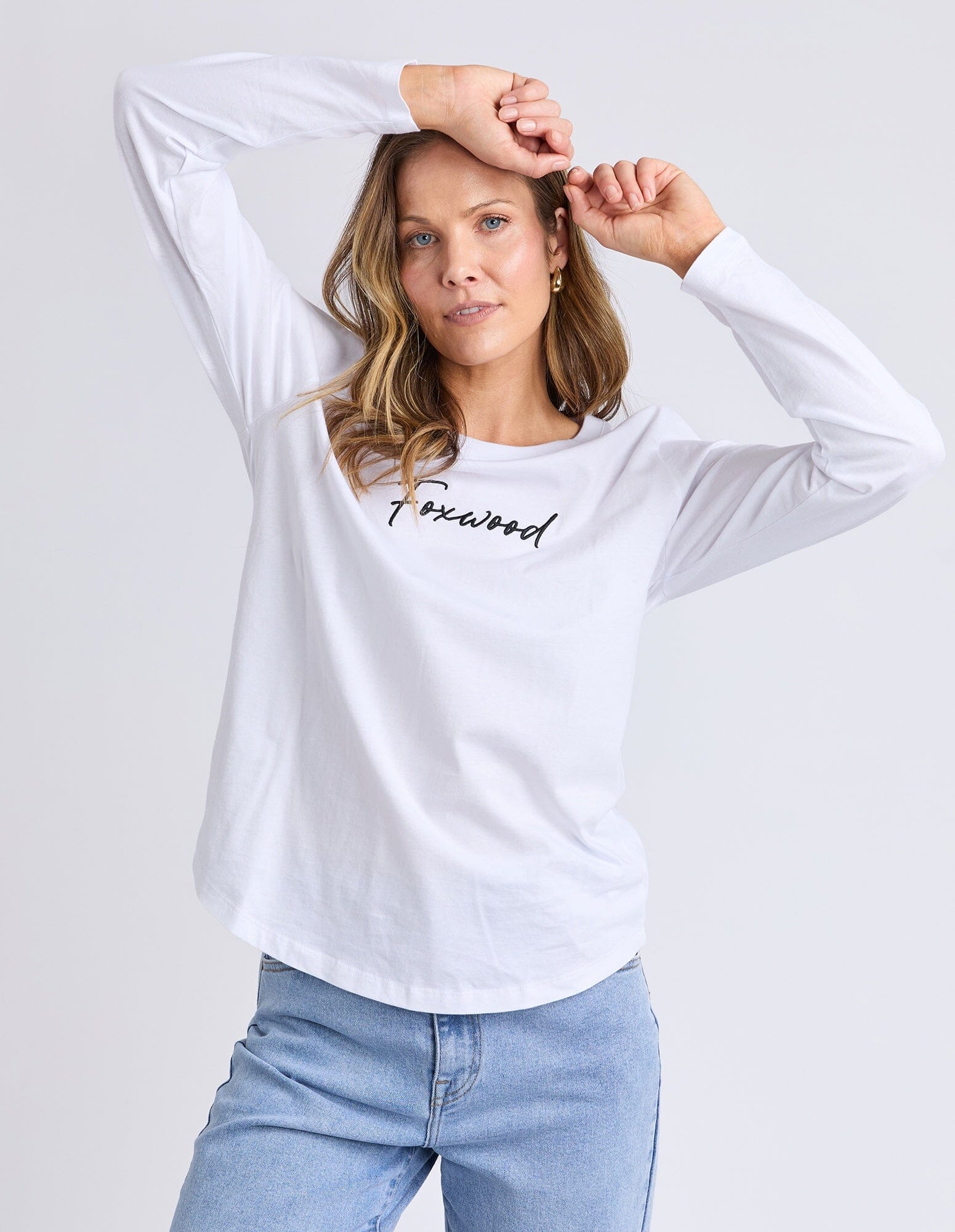 Foxwood - Signature Long Sleeve Tee - WHITE