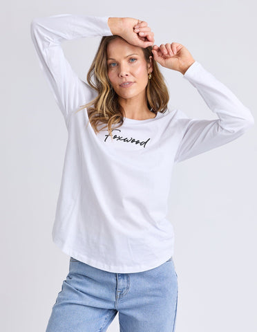 Foxwood - Signature Long Sleeve Tee - WHITE
