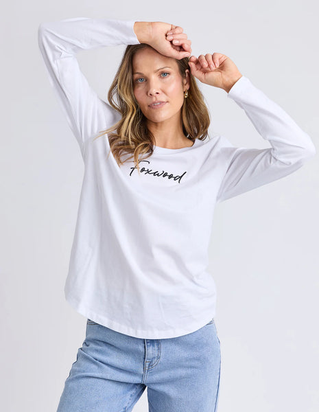 Foxwood - Signature Long Sleeve Tee - WHITE