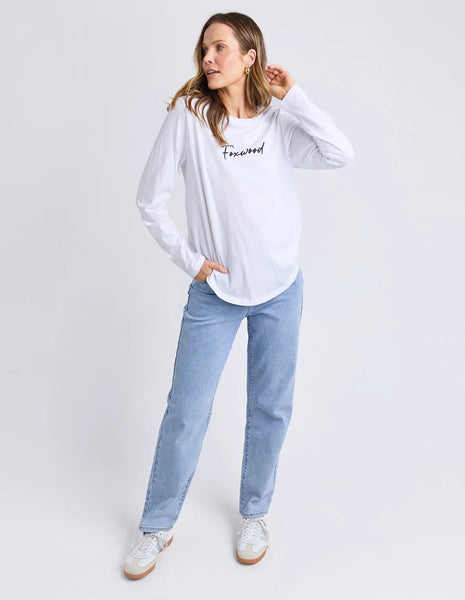 Foxwood - Signature Long Sleeve Tee - WHITE
