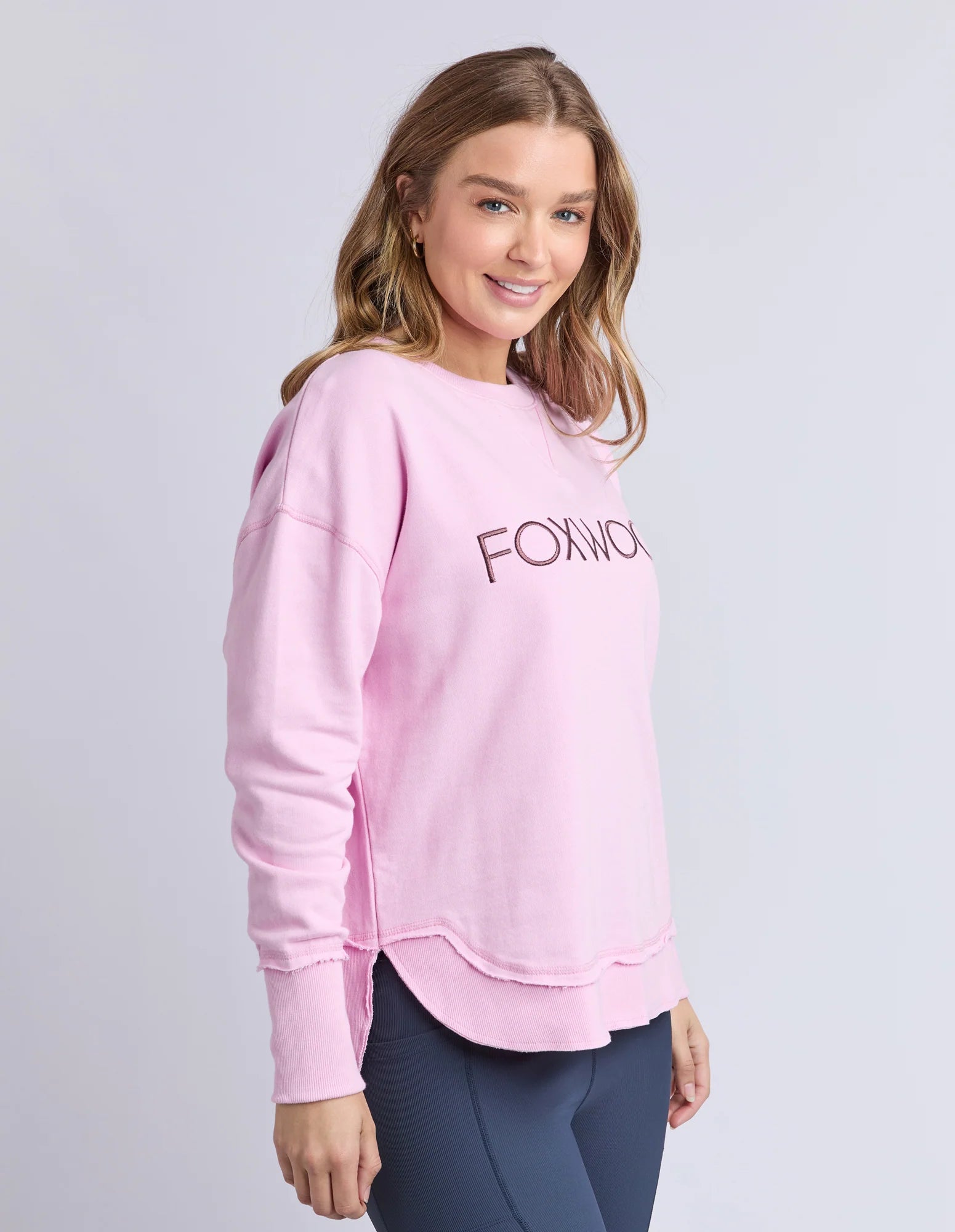 Foxwood - Simplified Metallic Crew - Bright Pink