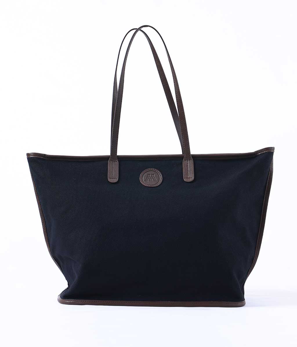 MM Linen SONTO TOTE BAG - BLACK/COFFEE