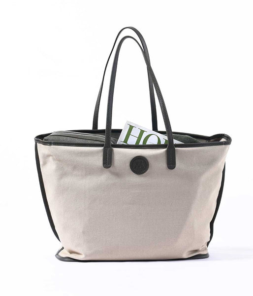 MM Linen SONTO TOTE BAG - NATURAL/OLIVE