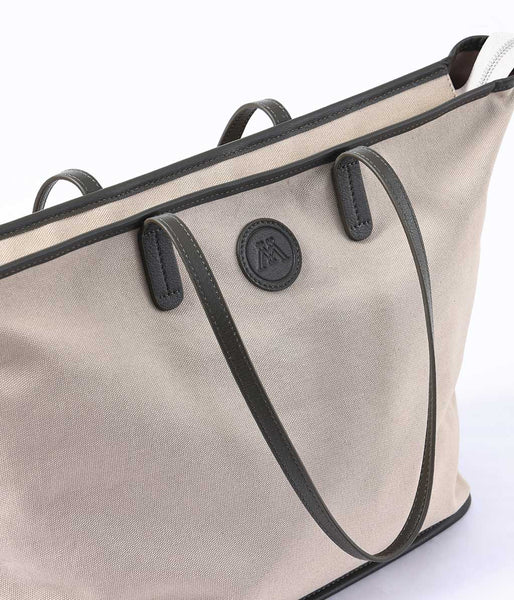 MM Linen SONTO TOTE BAG - NATURAL/OLIVE