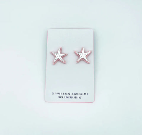LOVER LOVER Earrings STARFISH STUD - SMALL - MILKSHAKE/SILVER