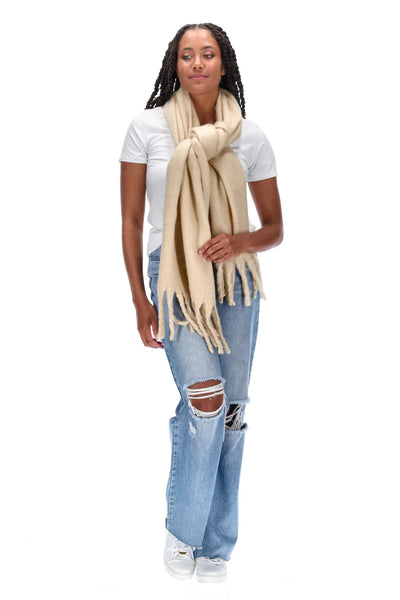 Augustine - TASSEL SCARF - BEIGE