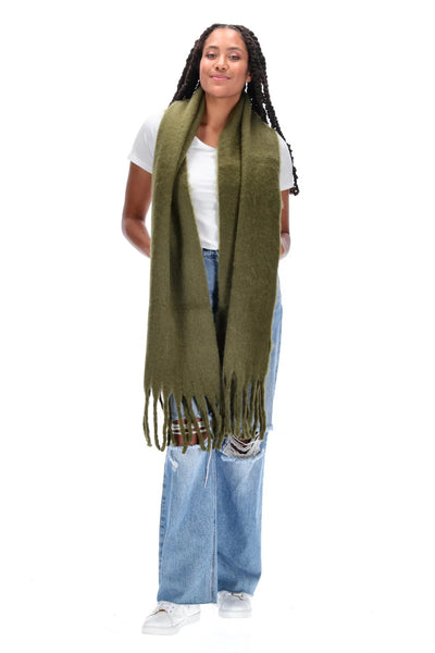 Augustine - TASSEL SCARF - KHAKI