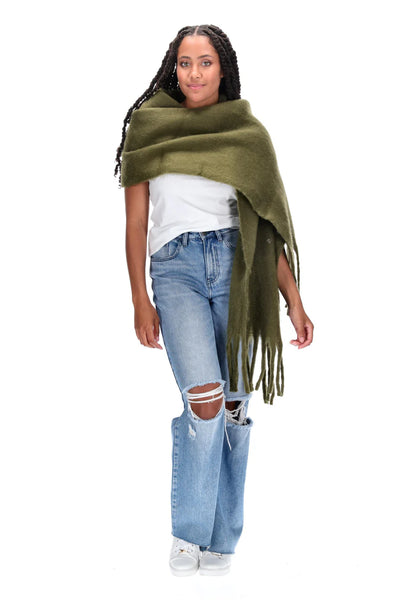 Augustine - TASSEL SCARF - KHAKI