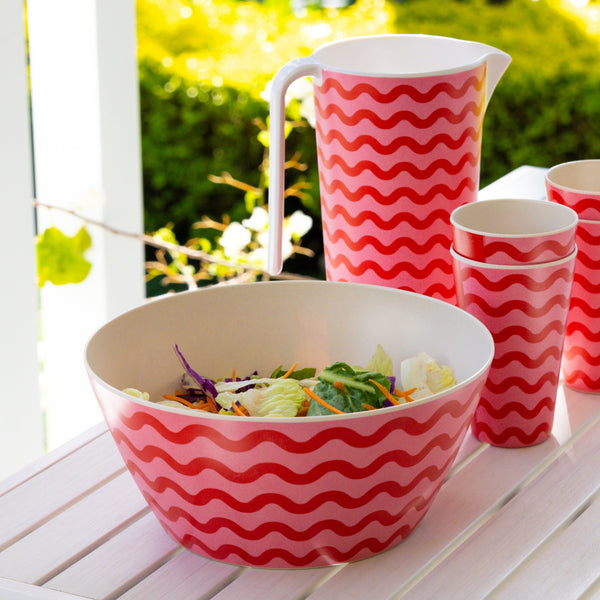 SPLOSH - SUMMER WAVES BAMBOO MELAMINE SALAD BOWL