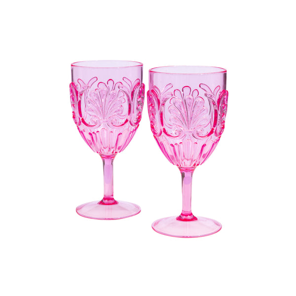 SPLOSH - SUMMER WAVES SET OF 2 OUTDOOR WINE GLASSES