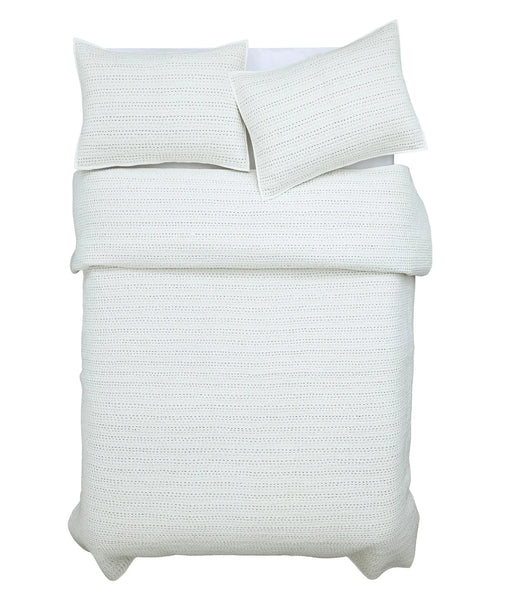 MM Linen LOOM CHALK COVERLET SET
