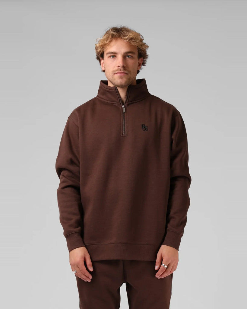 RPM - TRACK SWEAT 1/4 ZIP - BRUNETTE BROWN