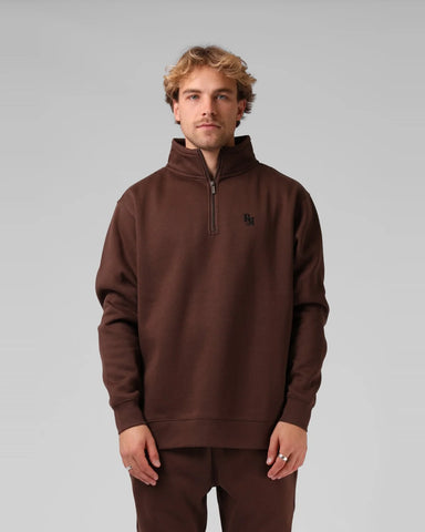 RPM - TRACK SWEAT 1/4 ZIP - BRUNETTE BROWN
