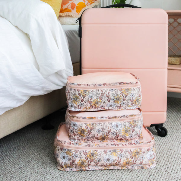 Travel By Splosh 3 Pack Floral Packing Cubes