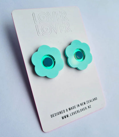 LOVER LOVER - WANDA STUD - TEAL/PASTEL MINT