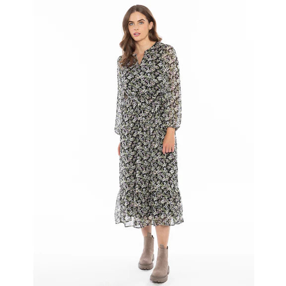 Seeking Lola - PERCEPTIVE DRESS L/S - BERRY SPRIG