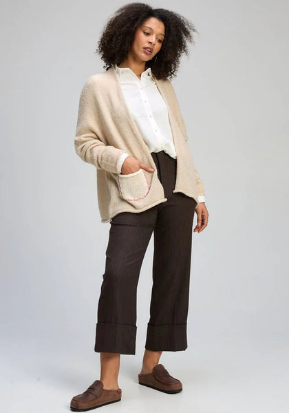 ZAKET & PLOVER - BLOOM BACK CARDI - MINK