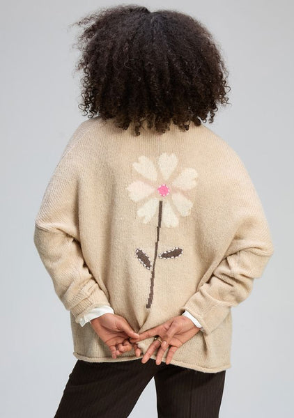 ZAKET & PLOVER - BLOOM BACK CARDI - MINK