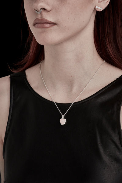 Stolen - Love Claw Necklace - Rose Quartz