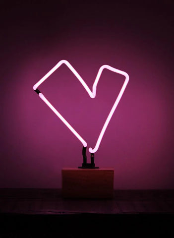 Somekind Neon Heart Wood Lamp - Pink