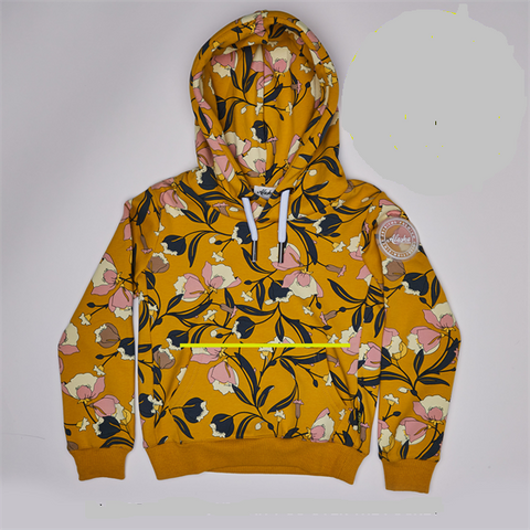 Alaska Tees - Girls Hoody Storm Mustard Floral