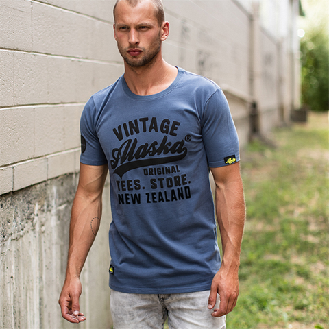 Alaska Tees - Mens Lewis Slim Tee - Alaska 4 - Dusty Blue