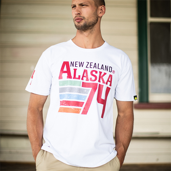 Alaska Tees - Mens Lewis Regular Tee - Alaska 74 B - White