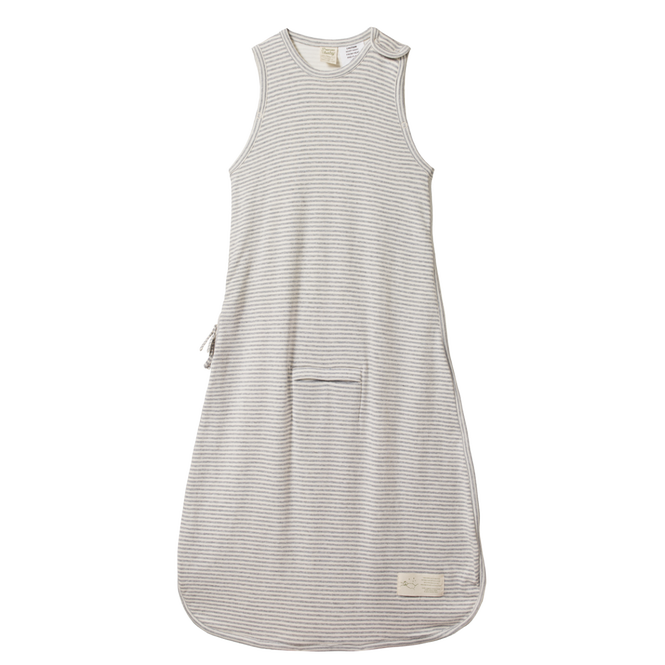 Nature Baby - Cotton & Merino Sleeping Bag GREY MARL STRIPE