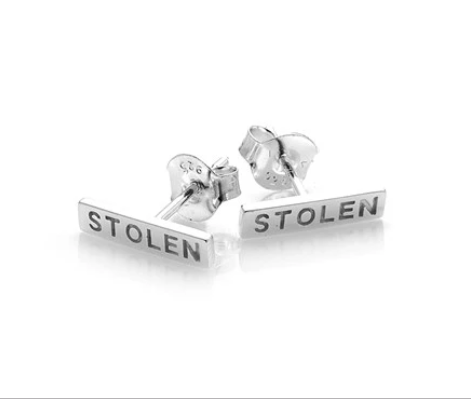 Stolen Girlfriends Club - Tiny Stolen Bar Earrings