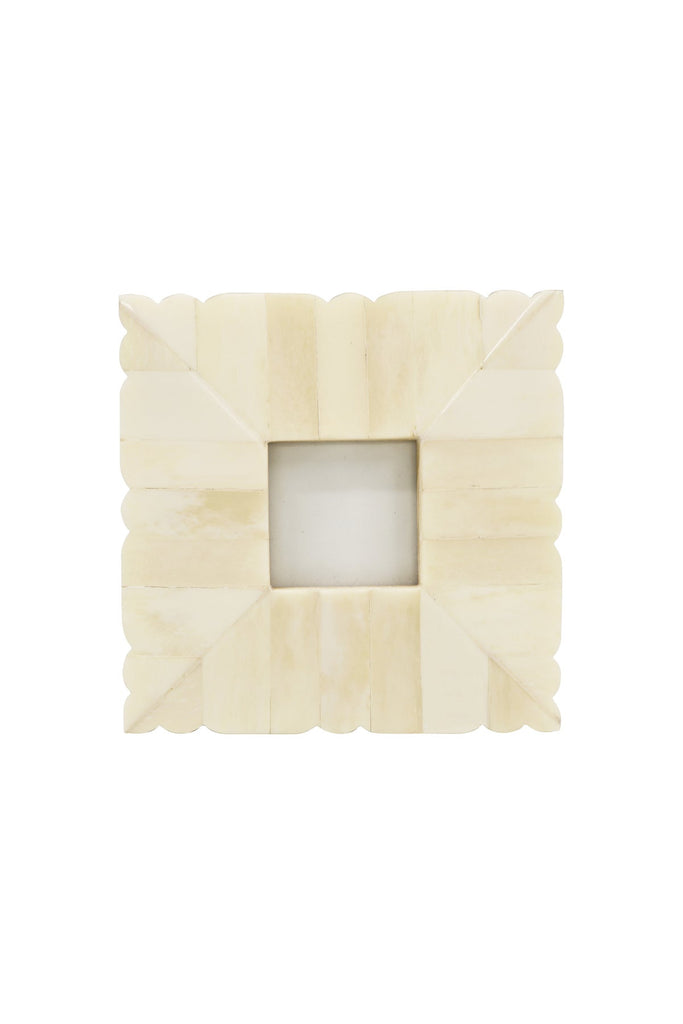 Scalloped Square Frame Cream