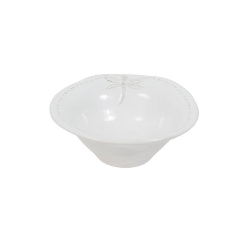 French Country Dragonfly Stoneware - White Salt Bowl